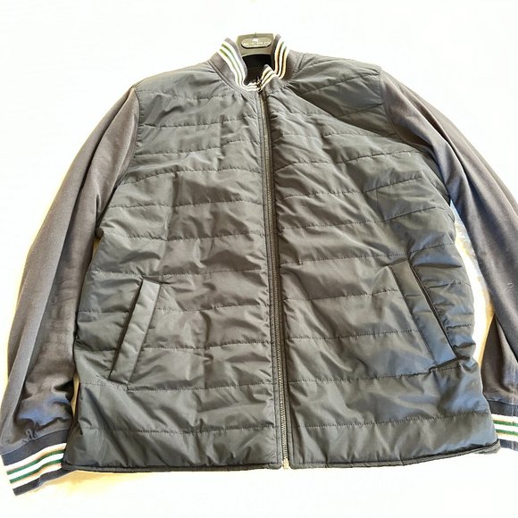 $699 Authentic TED BAKER Men's Reversible Navy Blue / Black Jacket Sz.6 / 2XL